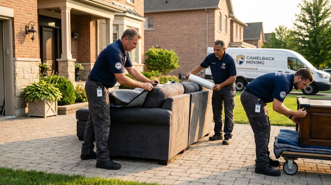 Large estate moving crew wrapping furniture in Terry, MT